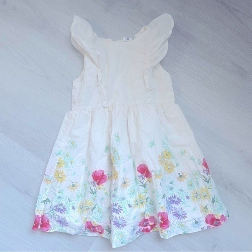 Gap Easter dress toddler girl 3 ivory floral spring